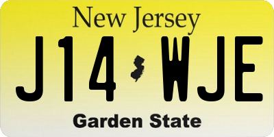 NJ license plate J14WJE