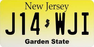 NJ license plate J14WJI