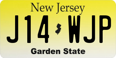NJ license plate J14WJP