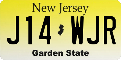 NJ license plate J14WJR
