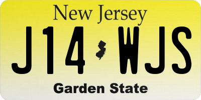 NJ license plate J14WJS
