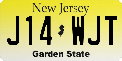 NJ license plate J14WJT