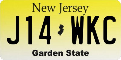 NJ license plate J14WKC
