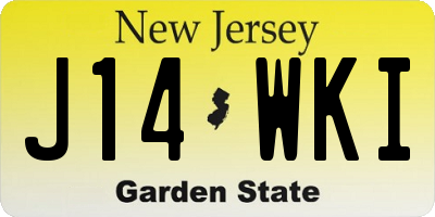 NJ license plate J14WKI
