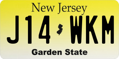 NJ license plate J14WKM