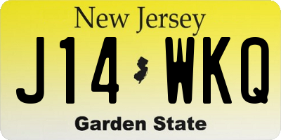 NJ license plate J14WKQ