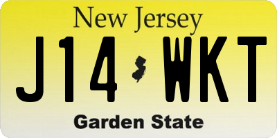 NJ license plate J14WKT
