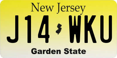 NJ license plate J14WKU