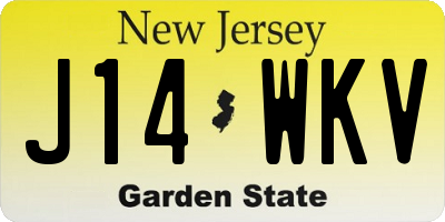 NJ license plate J14WKV