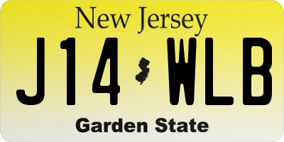 NJ license plate J14WLB