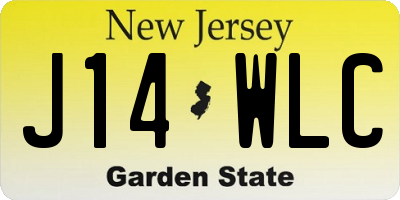 NJ license plate J14WLC