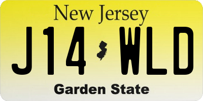 NJ license plate J14WLD