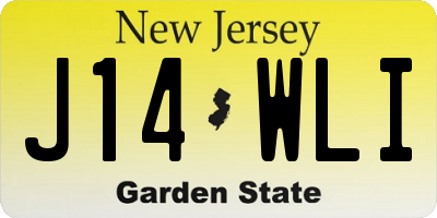 NJ license plate J14WLI