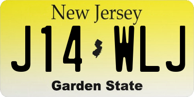 NJ license plate J14WLJ