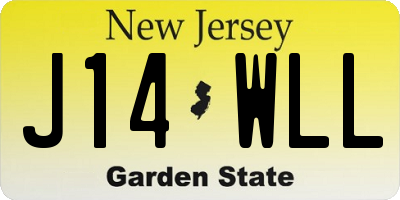 NJ license plate J14WLL