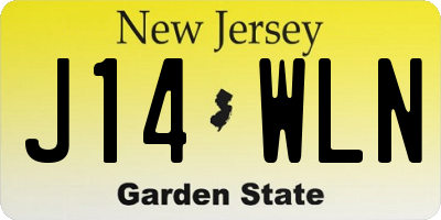 NJ license plate J14WLN