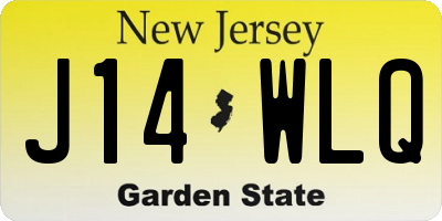 NJ license plate J14WLQ