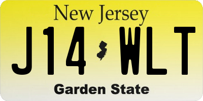 NJ license plate J14WLT