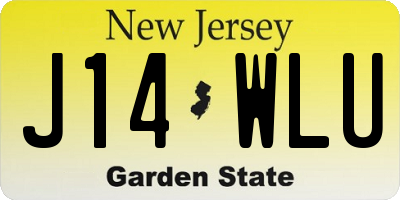 NJ license plate J14WLU