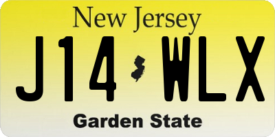NJ license plate J14WLX