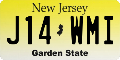 NJ license plate J14WMI