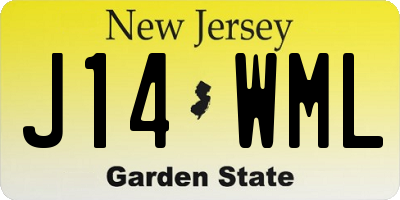 NJ license plate J14WML