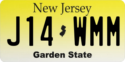 NJ license plate J14WMM