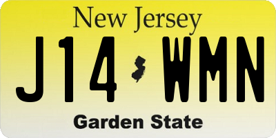 NJ license plate J14WMN