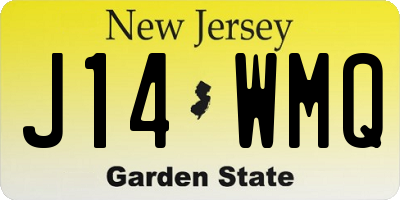 NJ license plate J14WMQ