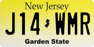 NJ license plate J14WMR