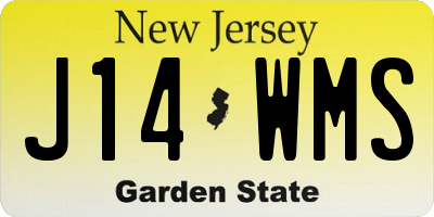 NJ license plate J14WMS