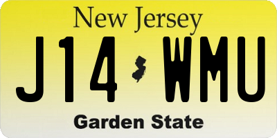 NJ license plate J14WMU
