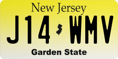 NJ license plate J14WMV