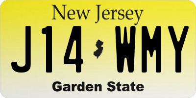 NJ license plate J14WMY