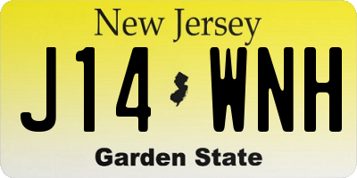 NJ license plate J14WNH