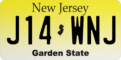NJ license plate J14WNJ