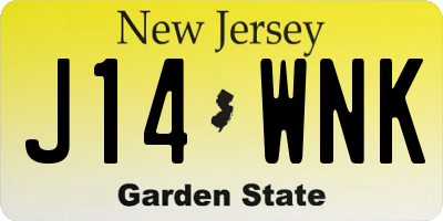 NJ license plate J14WNK