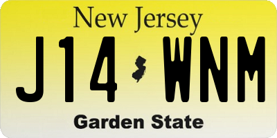NJ license plate J14WNM