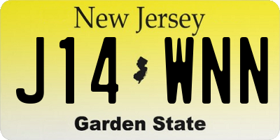 NJ license plate J14WNN