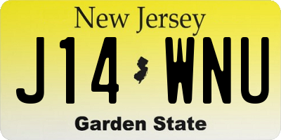 NJ license plate J14WNU