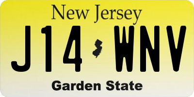 NJ license plate J14WNV