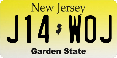 NJ license plate J14WOJ