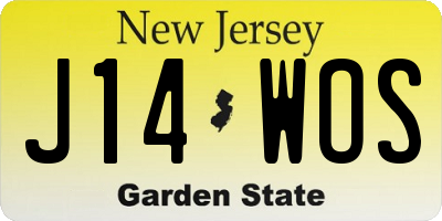 NJ license plate J14WOS
