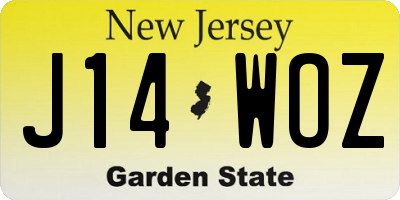 NJ license plate J14WOZ
