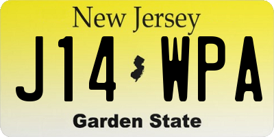 NJ license plate J14WPA