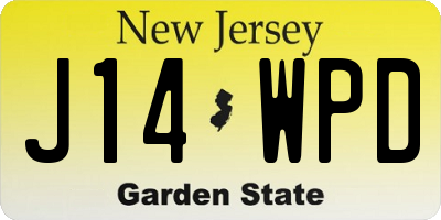 NJ license plate J14WPD