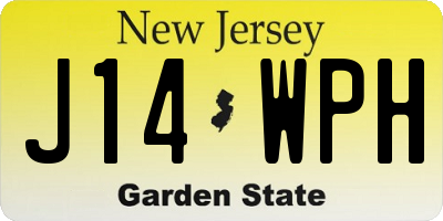 NJ license plate J14WPH