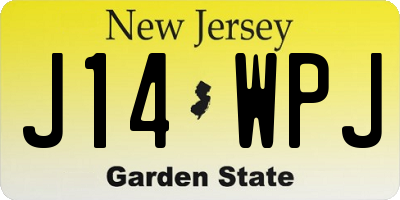 NJ license plate J14WPJ