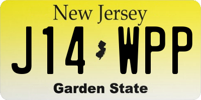 NJ license plate J14WPP