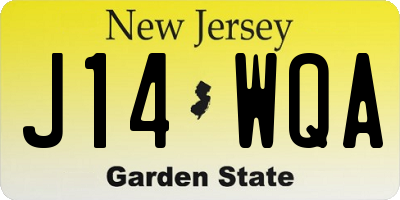 NJ license plate J14WQA